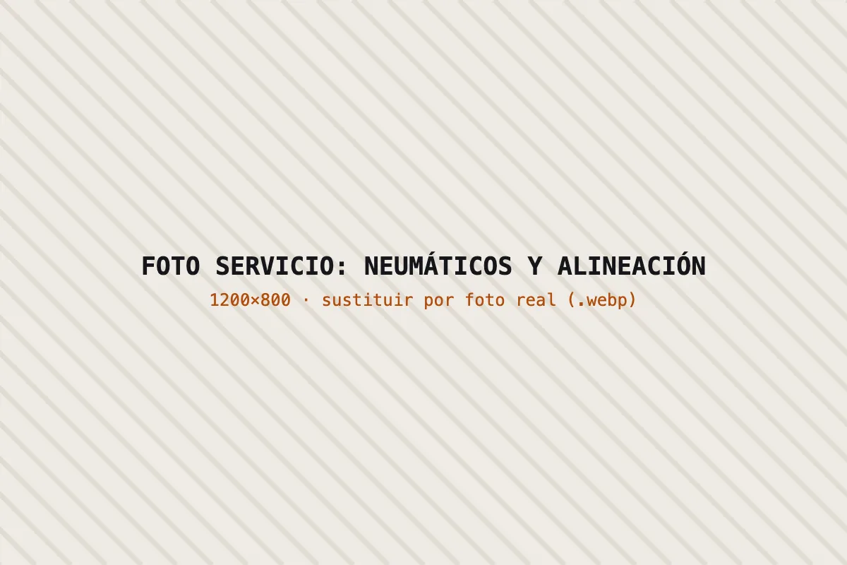 Neumáticos y alineación en un taller asociado a Red de Talleres